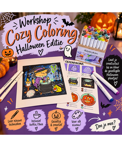Workshop Cozy coloring Halloween, Donderdag 15 Oktober 13:30 tot 16:00u