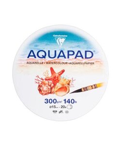 Aquapad ronde bladen aquarelpapier Ø15cm 20 bladen 300g