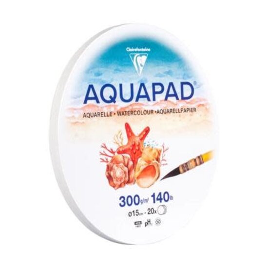 Clairefontaine Aquapad ronde bladen aquarelpapier Ø15cm 20 bladen 300g