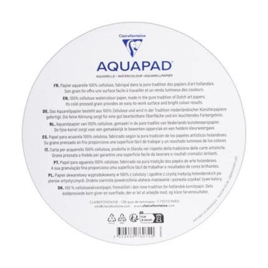 Clairefontaine Aquapad ronde bladen aquarelpapier Ø15cm 20 bladen 300g