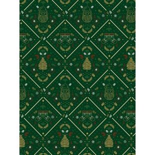 Vel Decopatch Papier Textuur Kerstman groen/goud