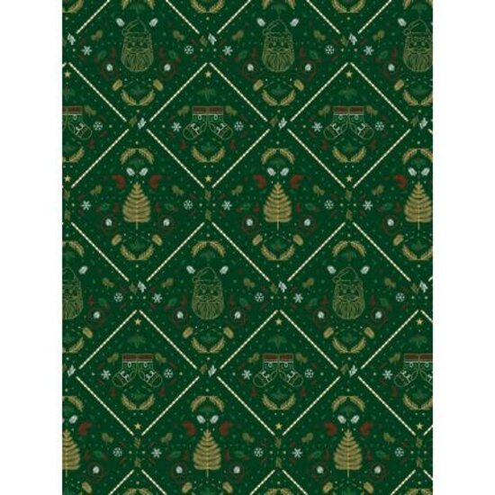 Decopatch Vel Decopatch Papier Textuur Kerstman groen/goud