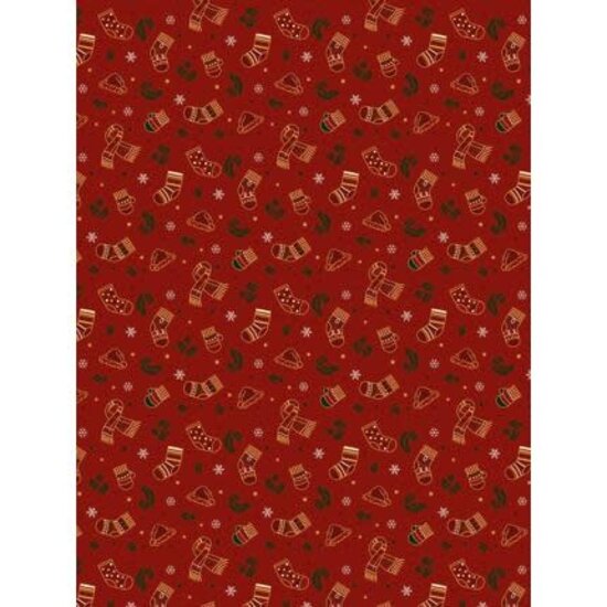 Decopatch Vel Decopatch Papier Textuur Kerstsokken Rood