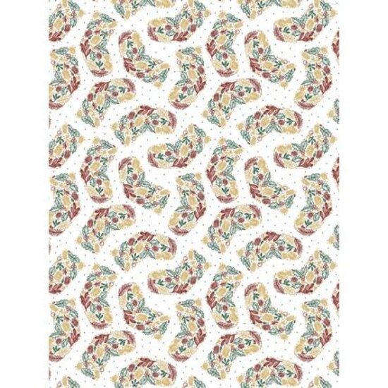 Decopatch Vel Decopatch Papier Textuur Kerst patroon wit/rood/groen/goud
