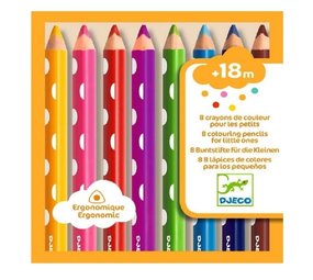 Djeco Djeco | Ergonomische kleurpotloden 8 stuks Djeco Djeco | Ergonomische kleurpotloden 8 stuks