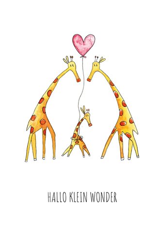 Juulz Juulz | Kaart | Hallo klein wonder giraffen roze Juulz Juulz | Kaart | Hallo klein wonder giraffen roze