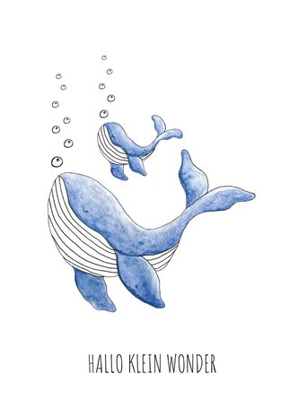 Juulz Juulz | Kaart | Hallo klein wonder walvis | Blauw Juulz Juulz | Kaart | Hallo klein wonder walvis | Blauw