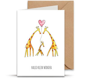 Juulz Juulz | Kaart | Hallo klein wonder giraffen roze Juulz Juulz | Kaart | Hallo klein wonder giraffen roze