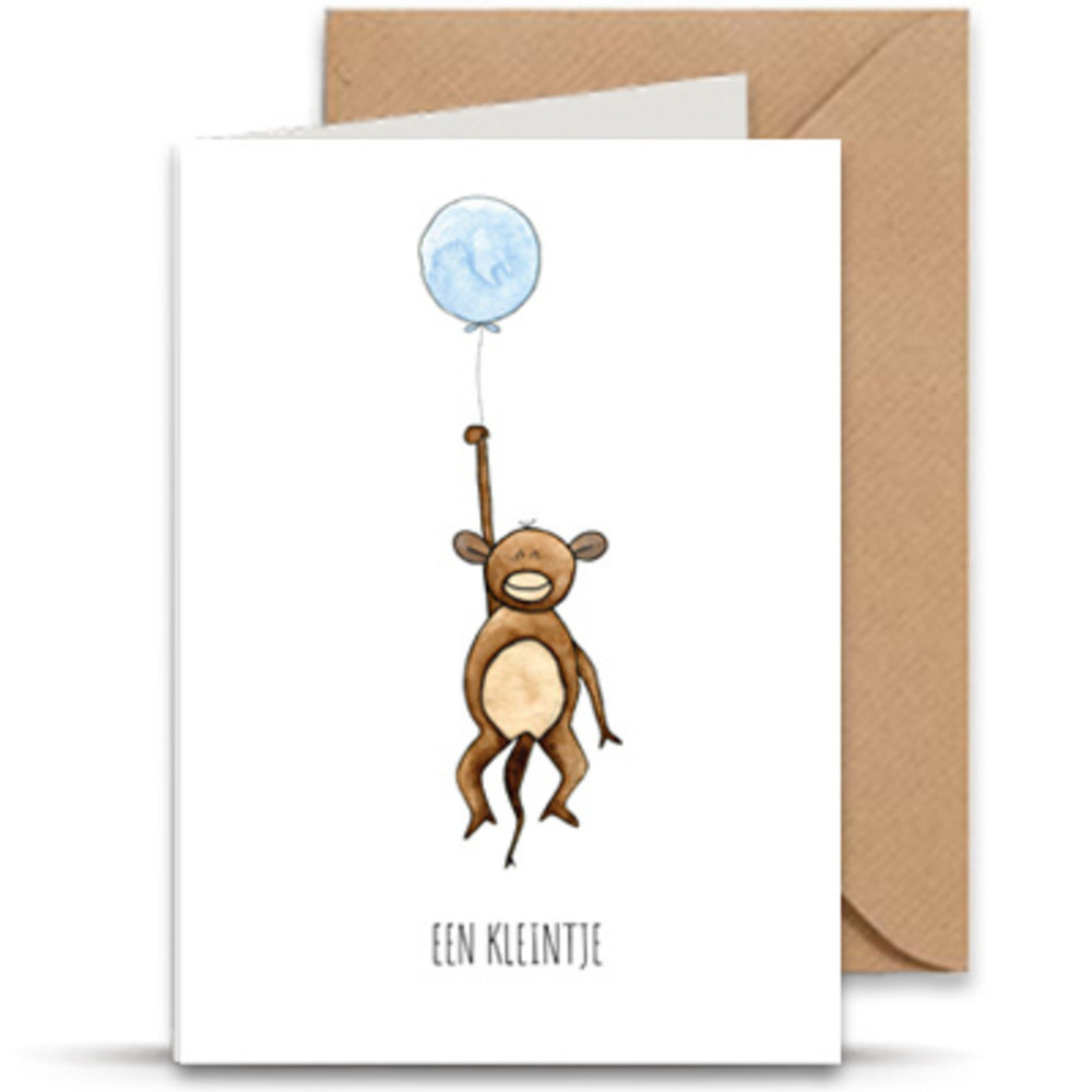 Juulz Juulz | Kaart | Een kleintje aap blauw