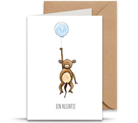 Juulz Juulz| Kaart | Een kleintje aap blauw