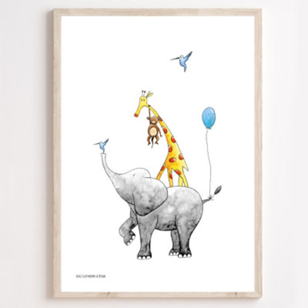 Juulz Juulz : Poster stapeldieren blauw