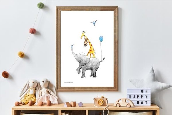 Juulz Juulz : Poster stapeldieren blauw