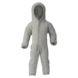 Engel Engel | Hooded overall with wooden buttons | Light grey melange