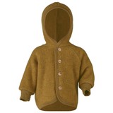 Engel Engel | Hooded jacket with wooden buttons | Saffron mélange Engel Engel | Hooded jacket with wooden buttons | Saffron mélange