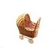 Hollie Hollie : Rieten poppenwagen met kap retro flowers Hollie Hollie : Rieten poppenwagen met kap retro flowers