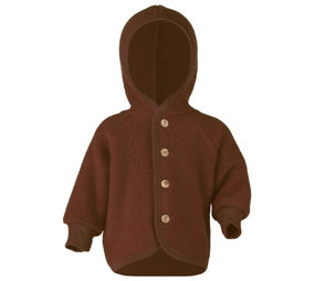 Engel Engel | Hooded jacket with wooden buttons | Cinnamon melange Engel Engel | Hooded jacket with wooden buttons | Cinnamon melange