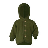 Engel Engel | Hooded jacket with wooden buttons | Reed melange Engel Engel | Hooded jacket with wooden buttons | Reed melange