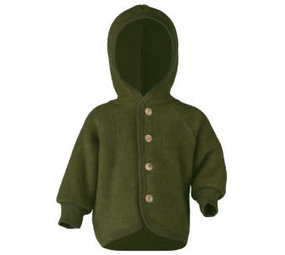 Engel Engel | Hooded jacket with wooden buttons | Reed melange