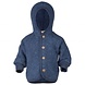 Engel Engel | Hooded jacket with wooden buttons | Blue mélange