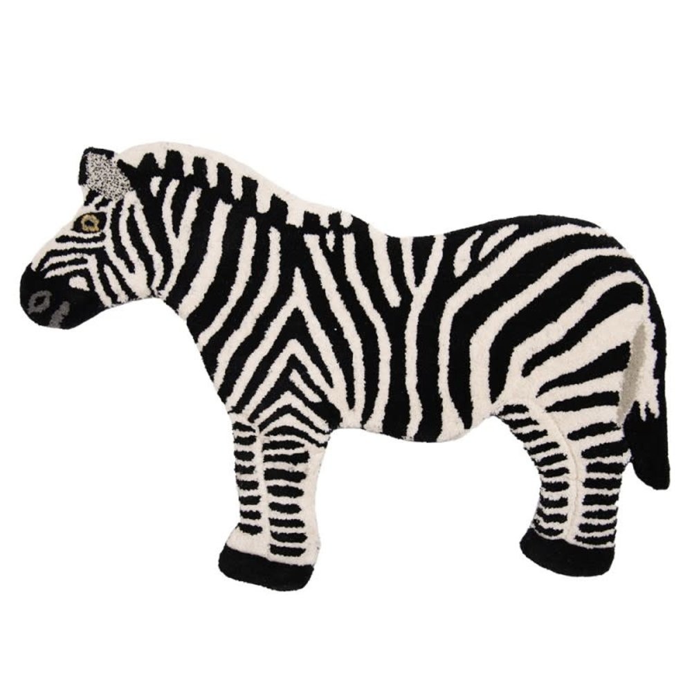 Vloerkleed Zebra 60x90 cm Zwart Wit