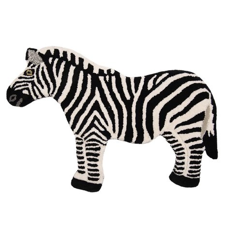 Vloerkleed Zebra 60x90 cm Zwart Wit
