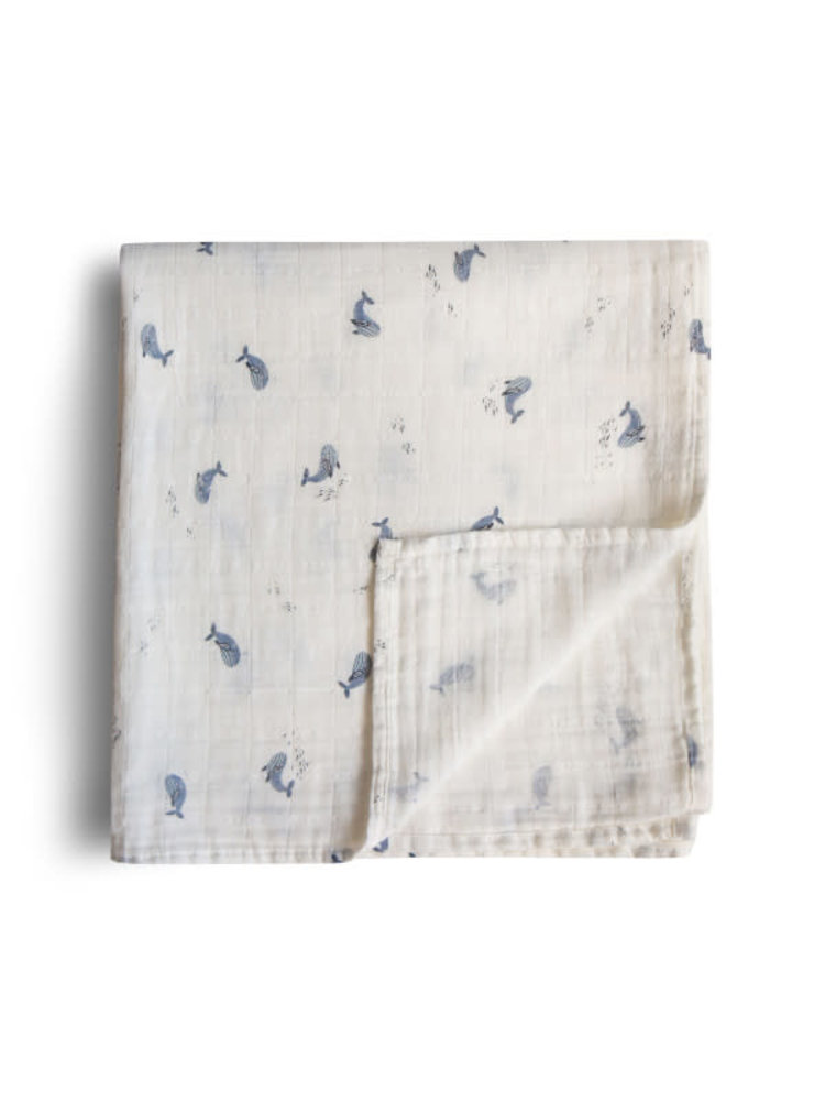 Mushie Mushie | Hydrofiele Doek Swaddle 120 x 120 | Whales