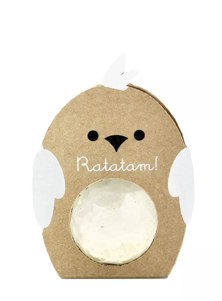 Ratatam Ratatam : Glitter Bird bouncy ball - White