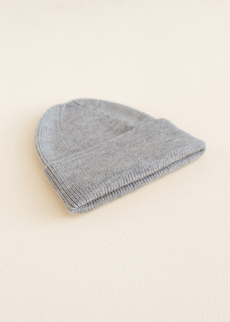 Hvid Hvid | Beanie Fonzie Newborn | Grey Melange
