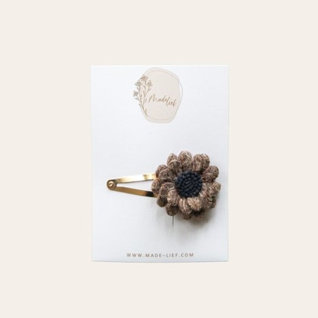 Made- Lief : Wool Flower - Brown