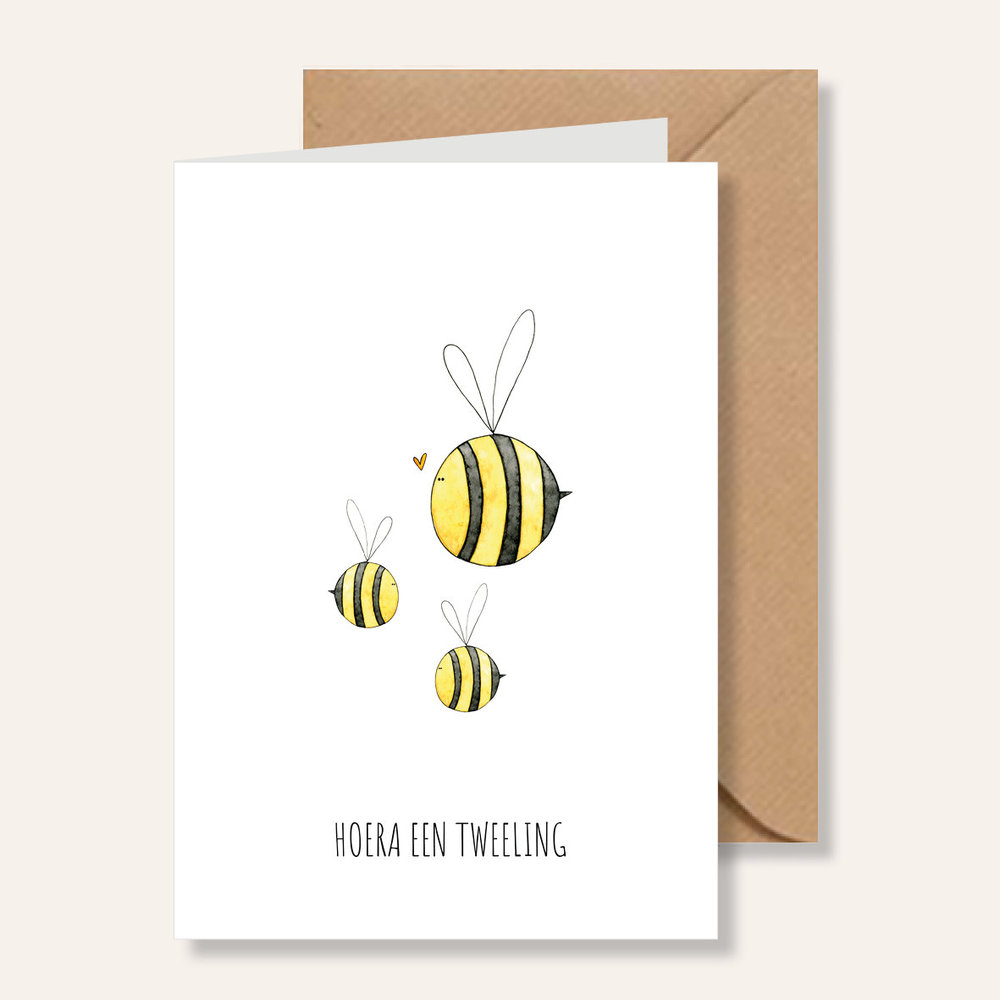 Juulz Juulz | Kaart | Hoera een tweeling bijen