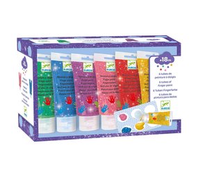 Djeco Djeco | 6 tubs vingerverf glitter