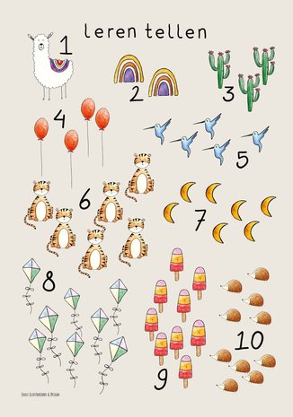 Juulz Juulz : Leren tellen poster nieuw