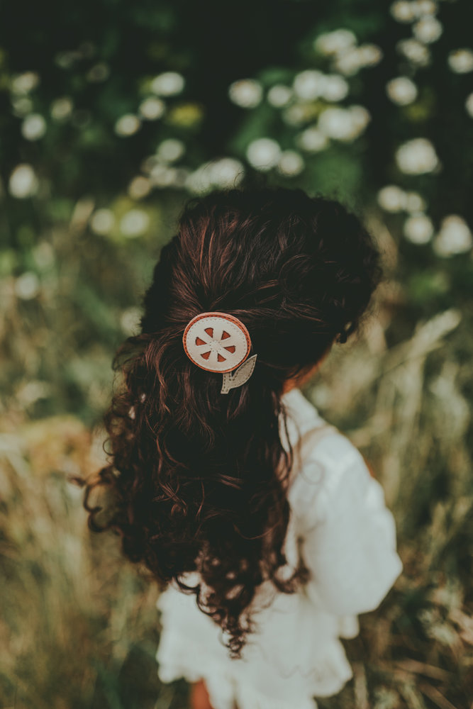 Donsje Amsterdam Donsje Amsterdam | Nanoe Fruit Hairclip | Grapefruit | Walnut Nubuck