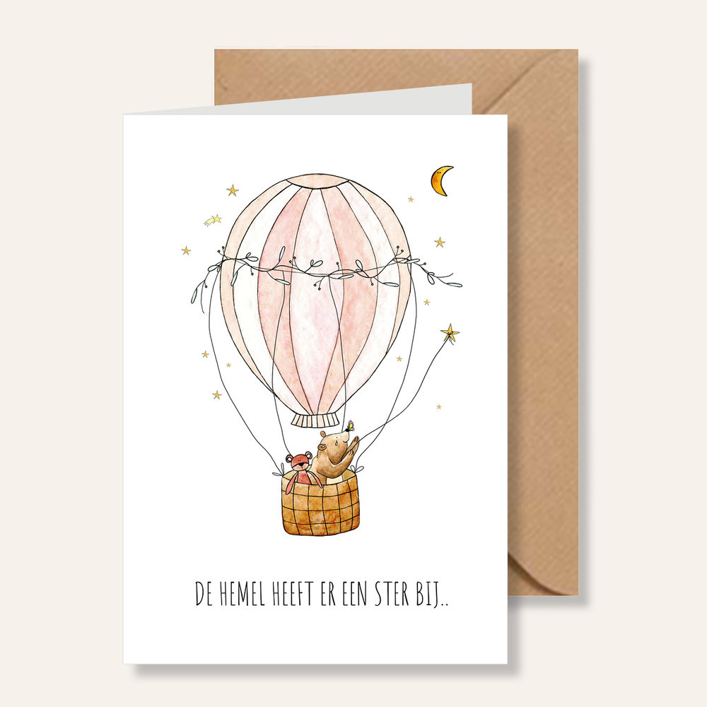 Juulz Juulz | Kaart | De hemel heeft er een ster bij roze