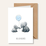 Juulz Juulz | Kaart | Hoi lief kleintje olifant blauw Juulz Juulz | Kaart | Hoi lief kleintje olifant blauw