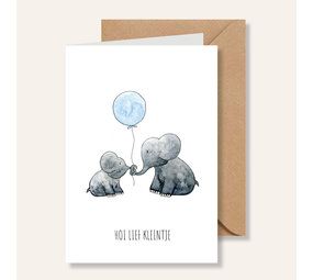 Juulz Juulz | Kaart | Hoi lief kleintje olifant blauw