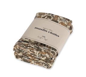 Konges Sløjd Konges Sløjd | 3 Pack Muslin Cloth Gots | Safari Konges Sløjd Konges Sløjd | 3 Pack Muslin Cloth Gots | Safari
