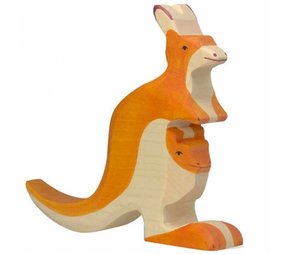 Holztiger Holztiger | Kangoeroe met jong, 15x3x13 cm. Holztiger Holztiger | Kangoeroe met jong, 15x3x13 cm.