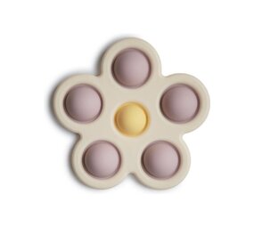 Mushie Mushie | Flower Press Toy | Soft Lilac/Daffodil/Ivory