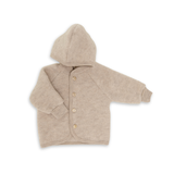 Engel Engel | Hooded jacket with wooden buttons | Sand mélange Engel Engel | Hooded jacket with wooden buttons | Sand mélange