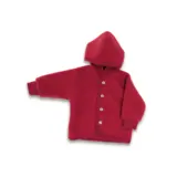 Engel Engel | Hooded jacket with wooden buttons | Jasper/Red Melange