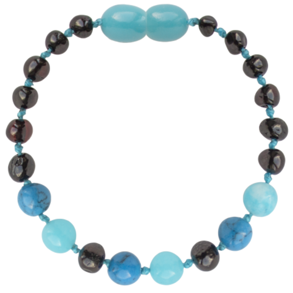 Barnsteen Barnsteen | Armband | Glimmend | Cherry/Turquoise/Jade | 14 cm Barnsteen Barnsteen | Armband | Glimmend | Cherry/Turquoise/Jade | 14 cm