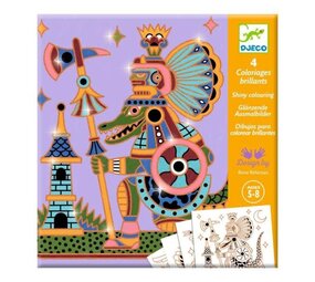 Djeco Djeco | 4 glinsterende kleurplaten Djeco Djeco | 4 glinsterende kleurplaten