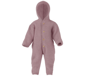 Engel Engel | Hooded overall with wooden buttons | Rosewood melange