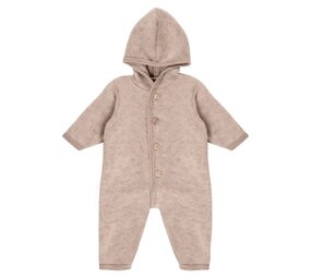 Engel Engel | Hooded overall with wooden buttons | Sand melange