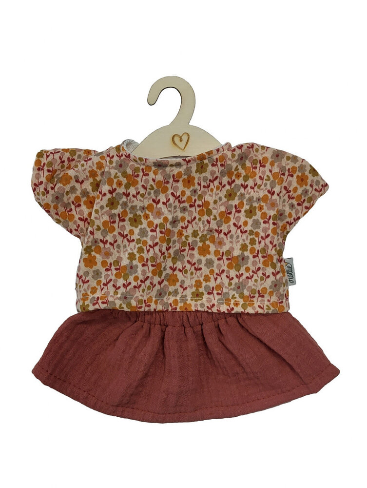 Hollie Hollie | Poppenrok en -shirt blush happy flower