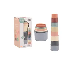 Happy World | Bio plastic stapelbekers (8-delig)