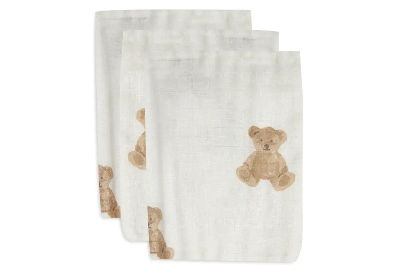 Jollein Jollein | Washandje Hydrofiel Teddy Bear | ( 3 pack)