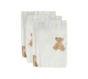 Jollein Jollein | Washandje Hydrofiel Teddy Bear | ( 3 pack)