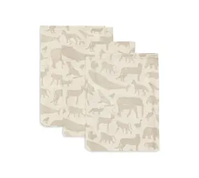 Jollein Jollein | Hydrofiel Washandje Animals |Nougat | 3 Stuks Jollein Jollein | Hydrofiel Washandje Animals |Nougat | 3 Stuks